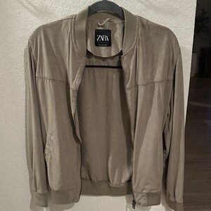 Zara Women's Light Brown Bomber Jacket